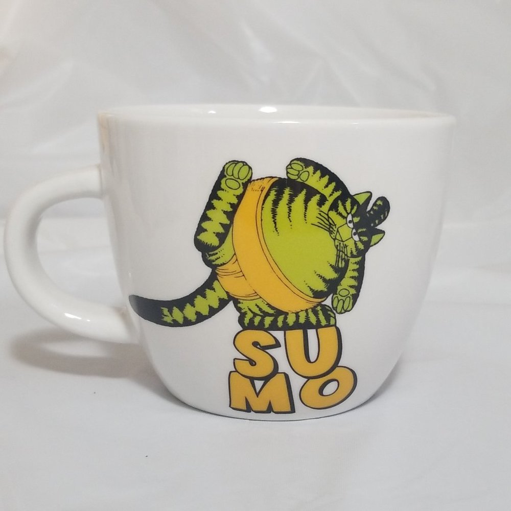 Funny Sumo Cat Stoneware Mug 16oz White